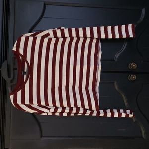 Burgundy and white crop top